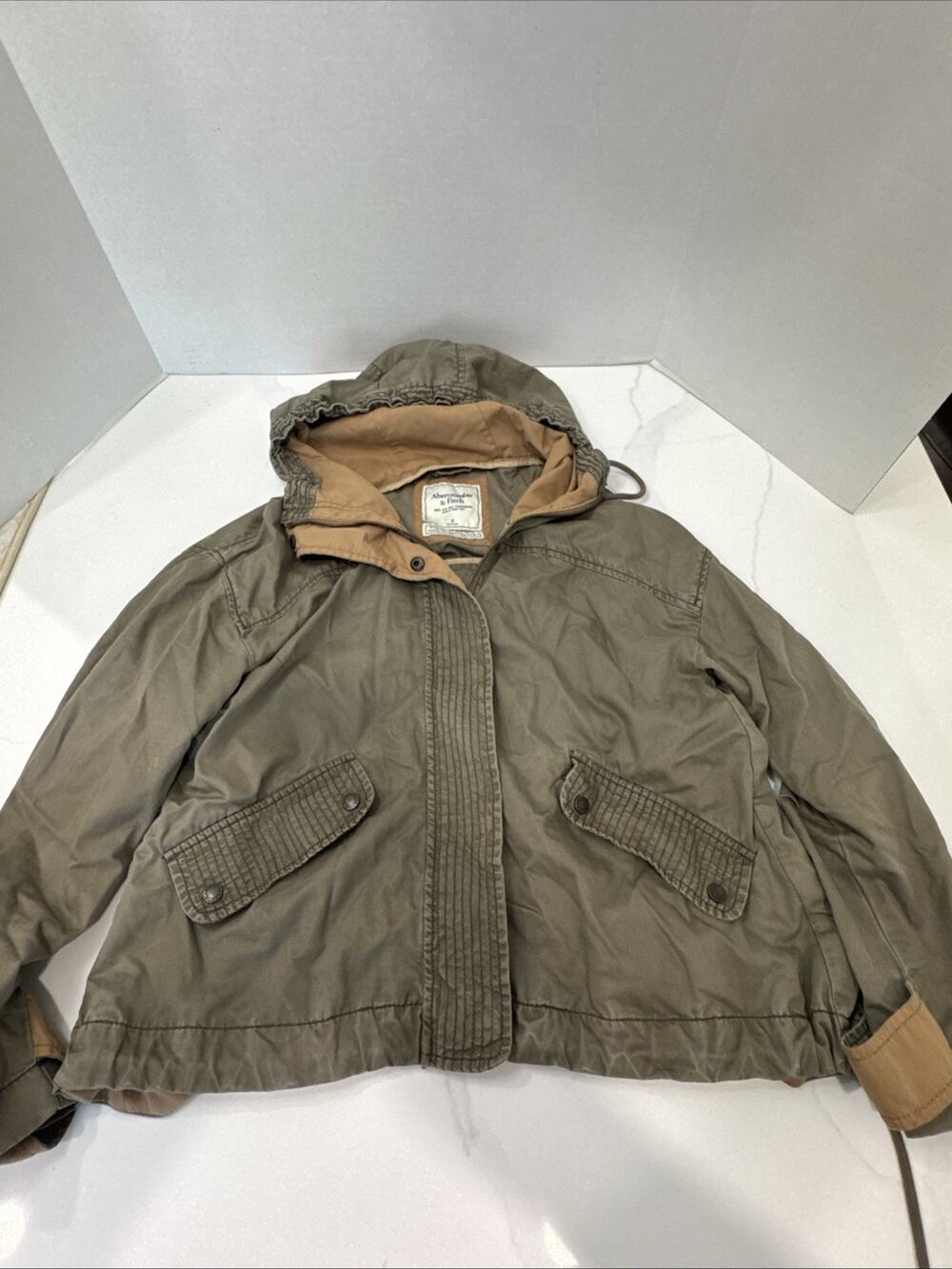 Abercrombie & Fitch Utility Outerwear Jacket Size Small Military Green Hooded